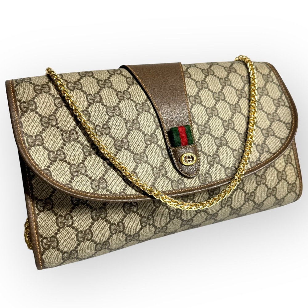 Gucci Large Ophidia Sherry Line Supreme GG Monogram Clutch Crossbody Bag - Picture 7 of 14